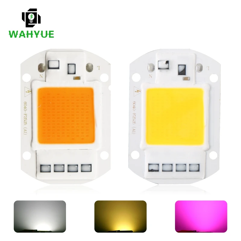 LED COB Chip 10W 20W 30W 50W Flood Light Chip AC 220V 110V Full Spectrum Floodlight Lampada LED Grow Plant Light Chip