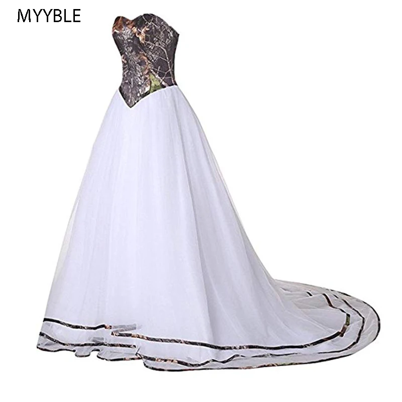 

MYYBLE 2021 new style strapless mossy oak camo wedding gowns camouflage wedding dresses custom make plus sizes