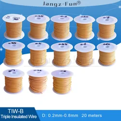 20meters Bare Copper Diameter 0.20mm-0.80mm Triple Insulated Wire TIW-B for Transformer Inductor Winding Wire