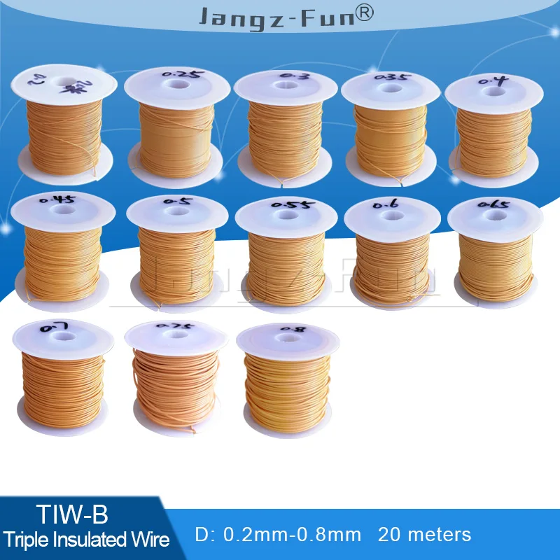 20 metrów gołej miedzi średnica 0.20mm-0.80mm potrójny przewód izolowany TIW-B do transformatora induktor drut nawojowy