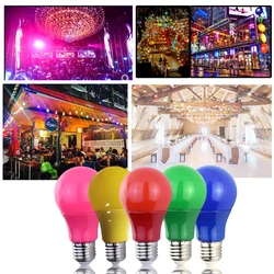 Colourful Light Bulb E27 LED Bar Lamps 5W 7W 9W Red Blue Green Yellow Pink LED Globe for KTV Party Ornament Lighting