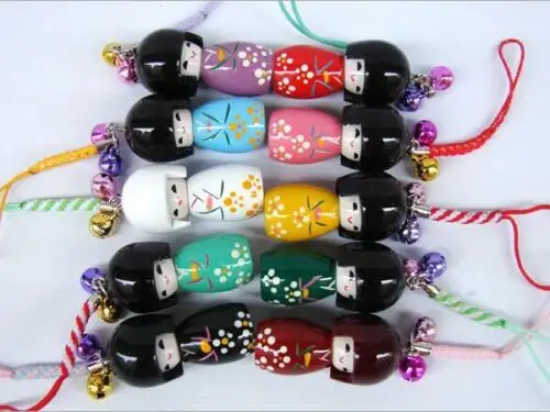 Wholesale lot 20 pcs Japanese Oriental Kokeshi Doll Handbag Charm