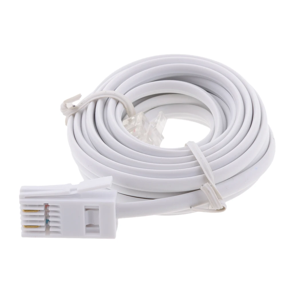 

RJ11 to UK BT 6P2C Modular Telephone Cable, 3 Meter 10 Foot Connector for Landline Telephone, White