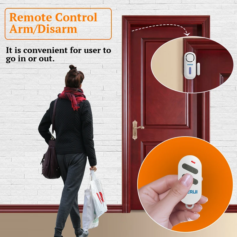 KERUI D2 Door Window Sensor Alarm PIR Magnetic Wireless Alarm System Security with Remote Control Alarm System
