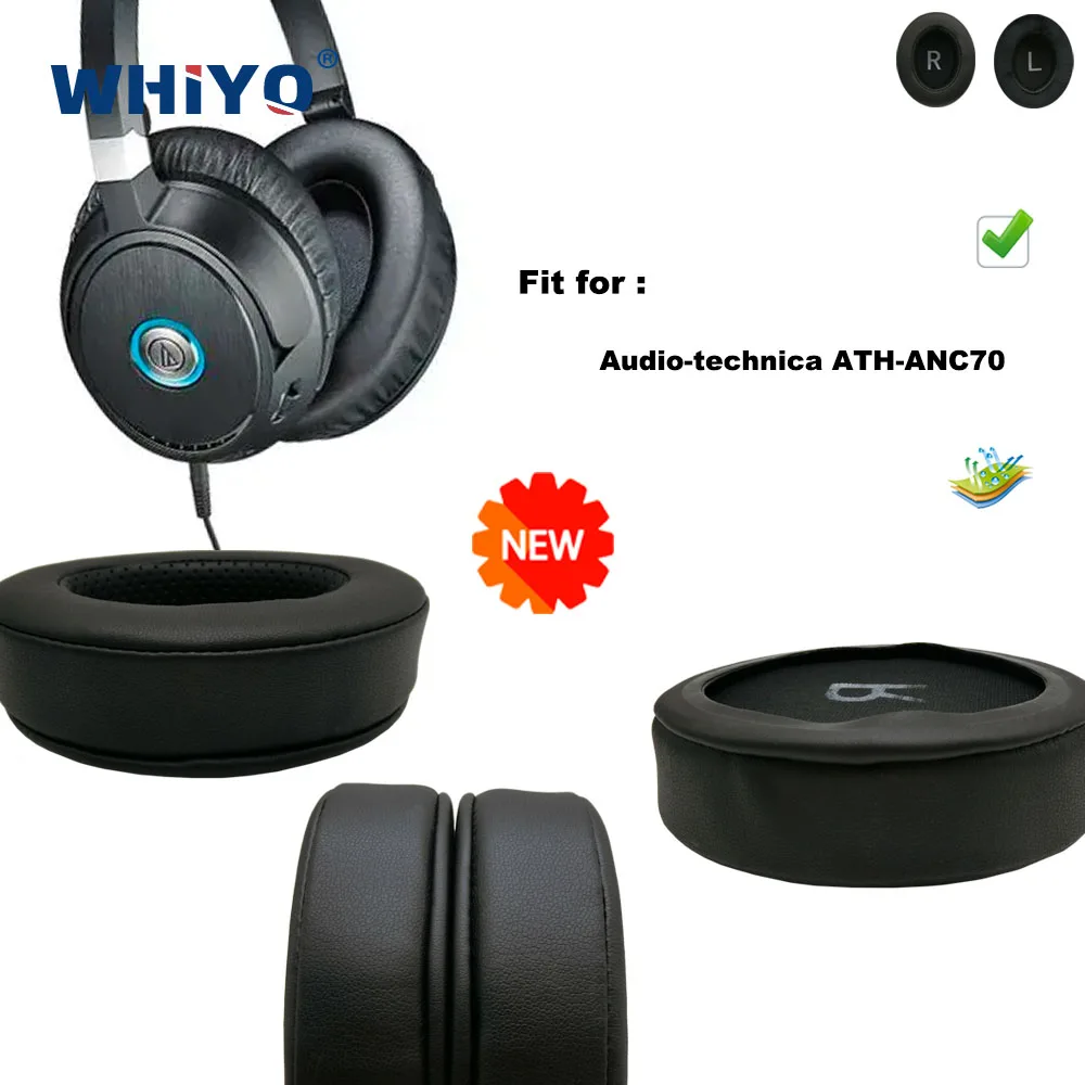 

New Upgrade Replacement Ear Pads for Audio-technica ATH-ANC70 Headset Parts Leather Cushion Velvet Earmuff Earphone Sleeve Cover