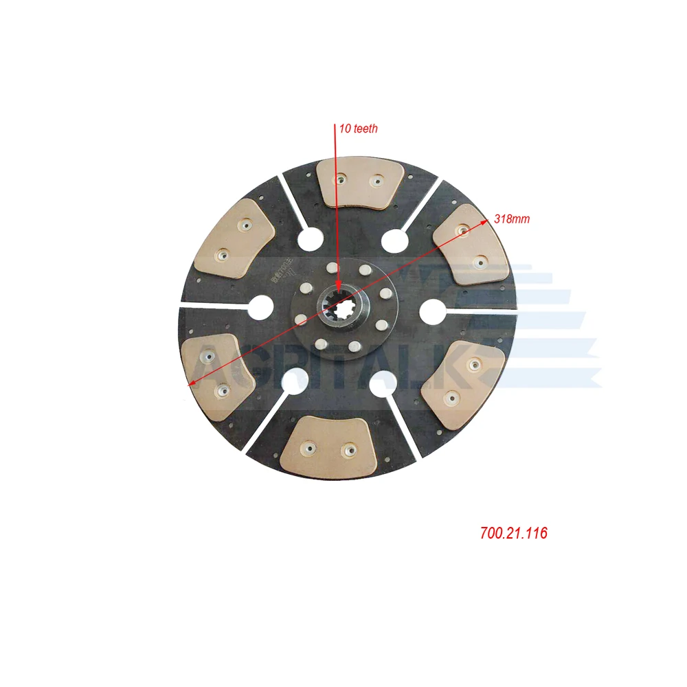 

main clutch disc 318mm for Jinma 704-804 tractor, part number : 700.21.116 / PTO disc with dia. 270mm part number: 700.21.118