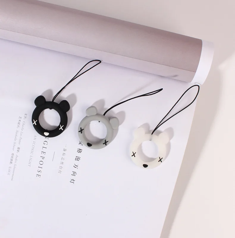 10 pz/lotto ciondolo chiave ad anello carino cartone animato stile casuale per iPhone Mobile Airpods 1 2 3 pro custodia morbida per auricolari custodia Bluetooth