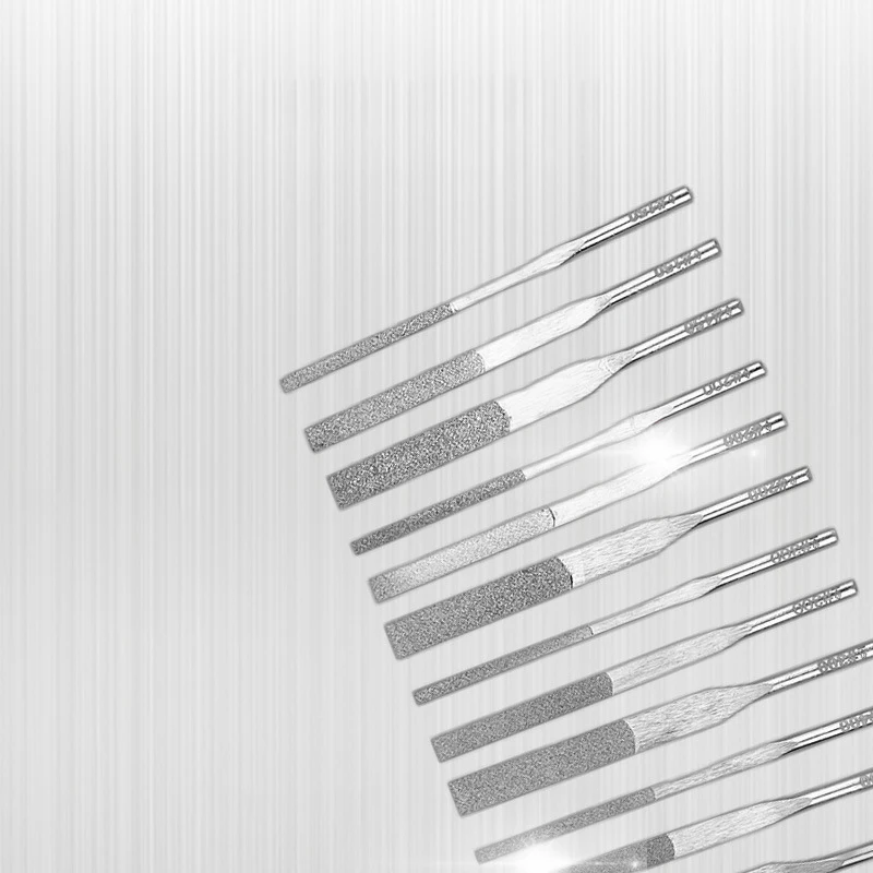 Jeu de fichiers de 12 pièces, poignée de 3 Mm, diamant conique, meulage pneumatique ultrasonique, Mtp-120 outils à main alternatives