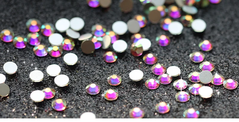 QIAO Glitzer-Strasssteine Crystal AB SS3-SS50, nicht heißklebend, flache Rückseite, Strass zum Nähen & für Textilien, Kleidung, Nagelkunst. – Detail 7