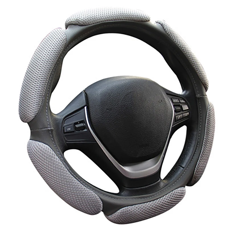 Non-slip Steering-Wheel Cover with 3D Design/Flocking clothcar steering wheel braid diameter 38CM For 95% Car