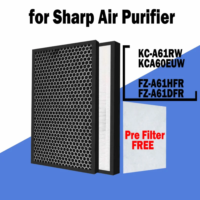 FZ-A61HFR FZ-A61DFR Replacement HEPA & Deodorizing Filter and FZ-A61MFR Humidifier Filter for Sharp Air Purifier KC-A61RW KCA60E