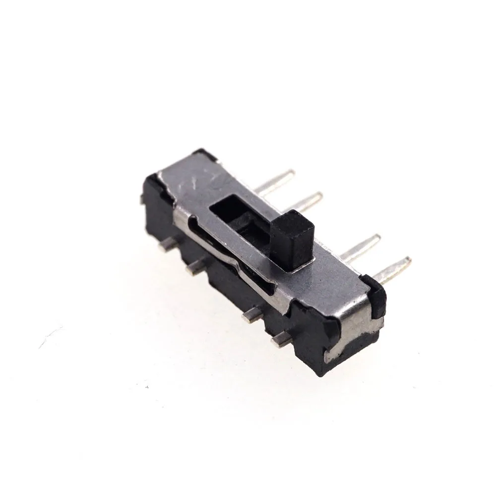 10 Pcs Miniature Slide Switch 4 Pin 1P3T SP3T ON-ON-ON Horizontal Through Hole PCB Knob 2.00mm Height