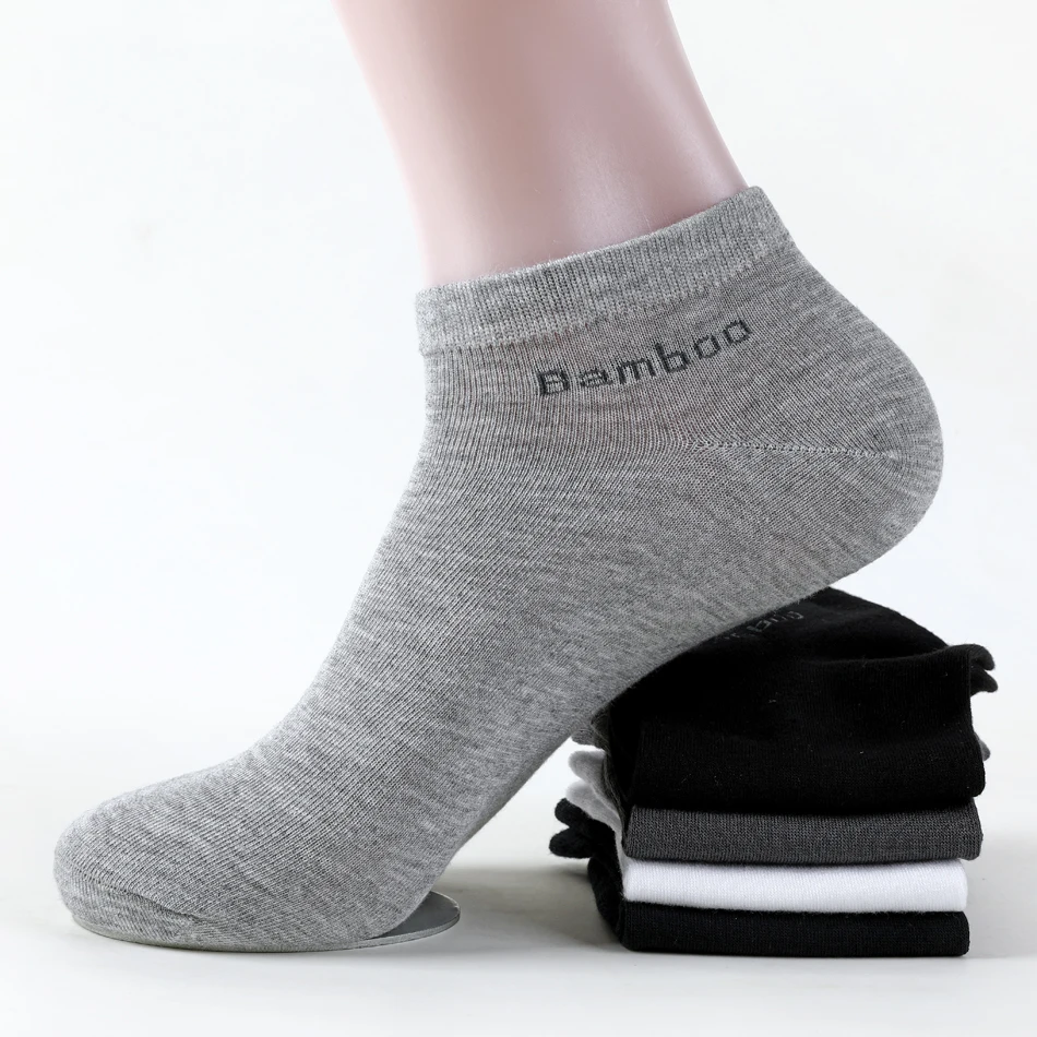 10 Pairs High Quality Men Bamboo Fiber Socks Men Breathable Compression Short Socks Business Casual Ankle sock Large size 38-45