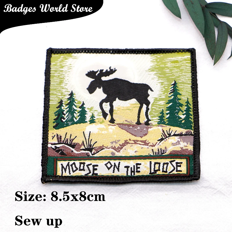 Skull Deer Castle Forest Alphabet Rectangle Icon Embroidery Applique Patches For Clothing DIY Iron on Badges on the Backpack