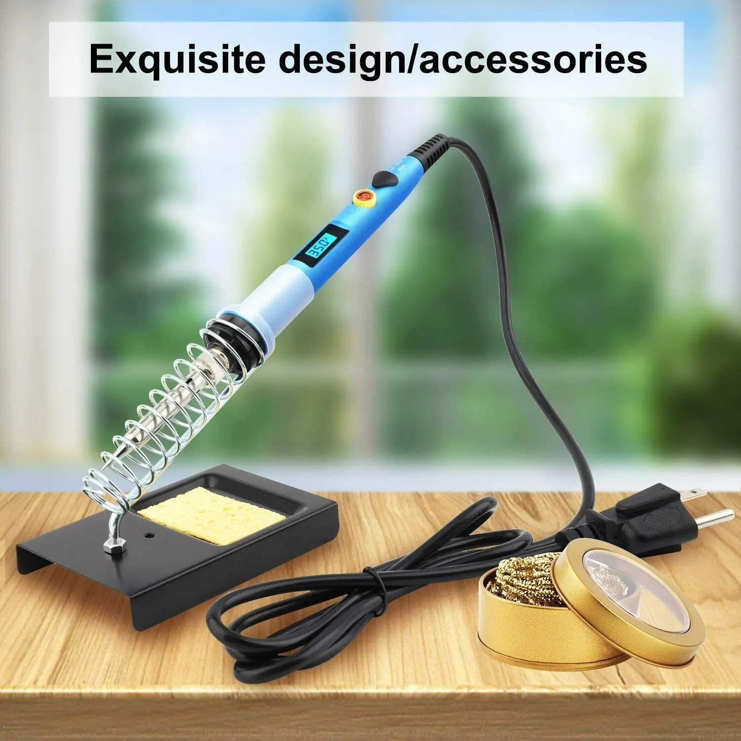 Soldeerbout Kit, 80W Digitale Lcd Soldeer Pistool Met Aan/Uit Schakelaar Verstelbare Temperatuur Lassen Voor Elektronica
