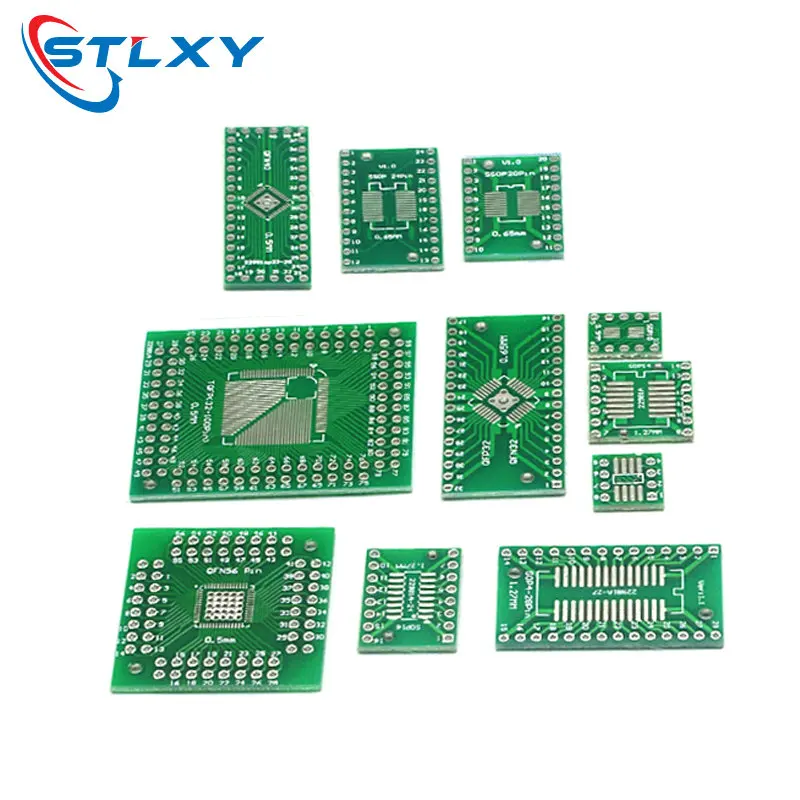 10pcs PCB Board Kit SMD Turn To DIP Adapter Converter Plate SOP MSOP SSOP TSSOP SOT23 8 10 14 16 20 28 SMT To DIP