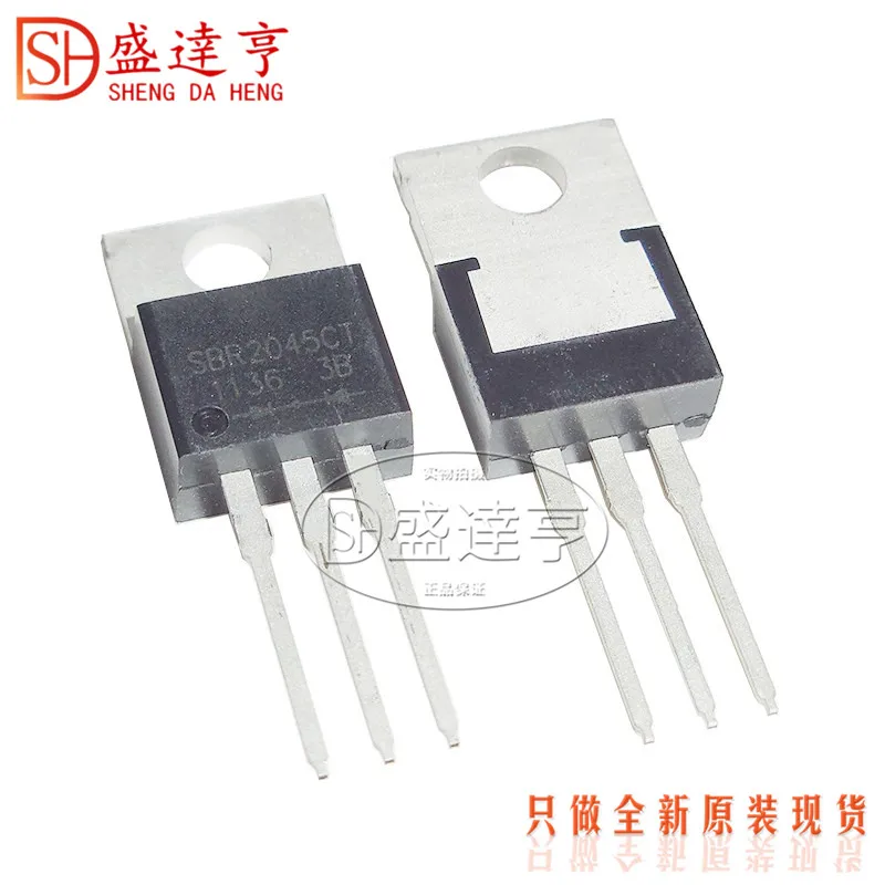 10Pcs/Lot SBR2045CT 20A 45V TO220 DIP Schottky Barrier Diode/NEW Original In Stock