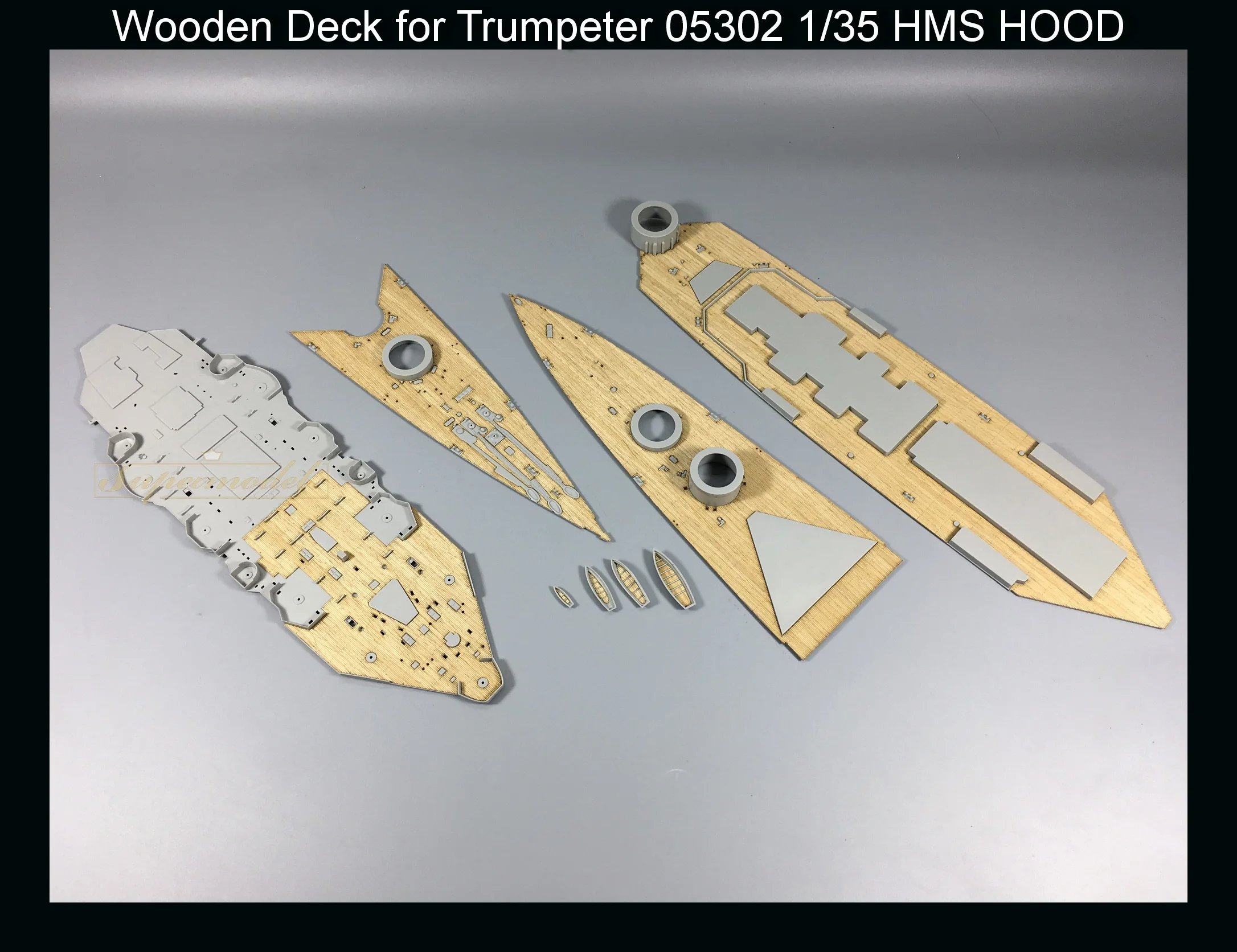 1/350 Scale Wooden Deck for Trumpeter 05302 HMS HOOD Ship Model CY350007