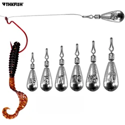 THKFISH 10pcs Dropshot Weights 3.5g 5g 7g 10g 14g Fishing Lead Sinkers With 360° Rotation Swivels Sea Fishing Leads Sinker