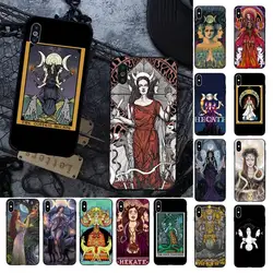 Hecate Tarot Card Triple Moon Goddess Phone Case for iPhone 13 11 12 pro XS MAX 8 7 6 6S Plus X 5S SE 2020 XR cover