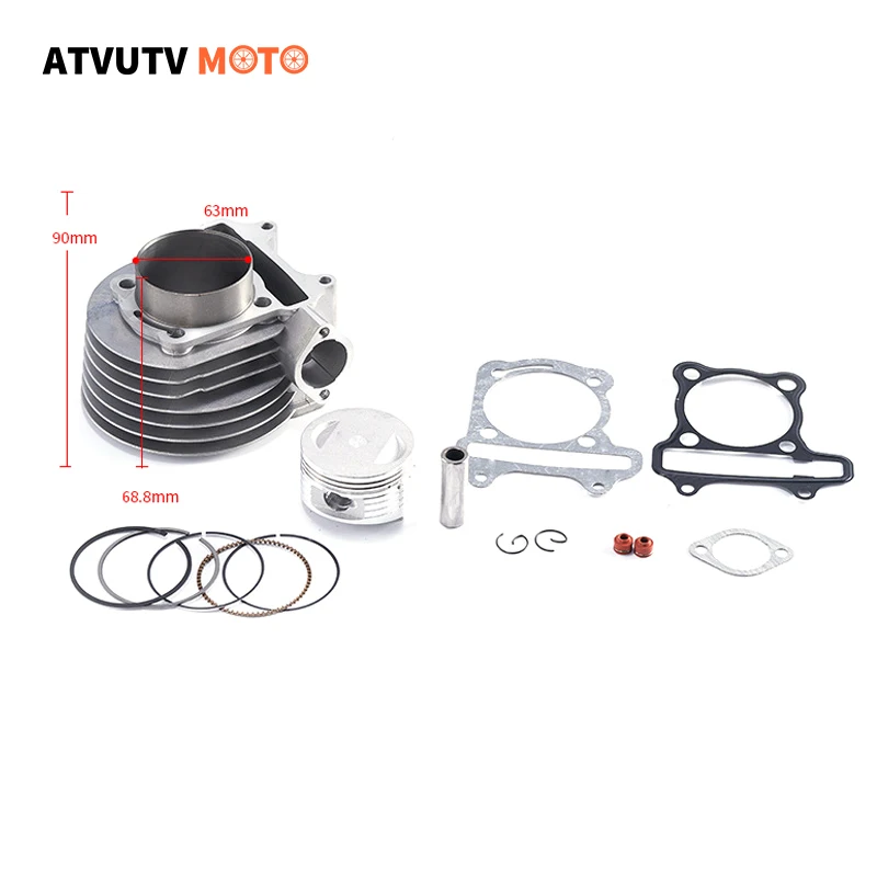 Motorcycle Engine 63mm Big Bore Cylinder Kit With Piston Kit For Gy6 200cc Chinese Scooter Moped Atv Go-kart