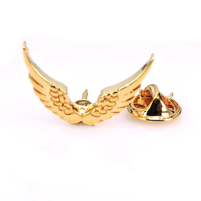 Gold Angel Wing Brooch high quality men's suit Brooch Lapel Badge Pin men's Wedding Shirt Lapel Brand Jewelry Pin