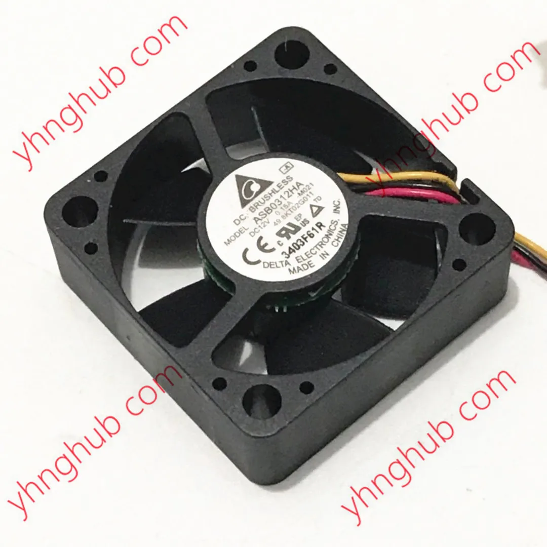 

Delta Electronics ASB0312HA DC 12V 0.15A 30x30x10mm 3-Wire Server Cooling Fan