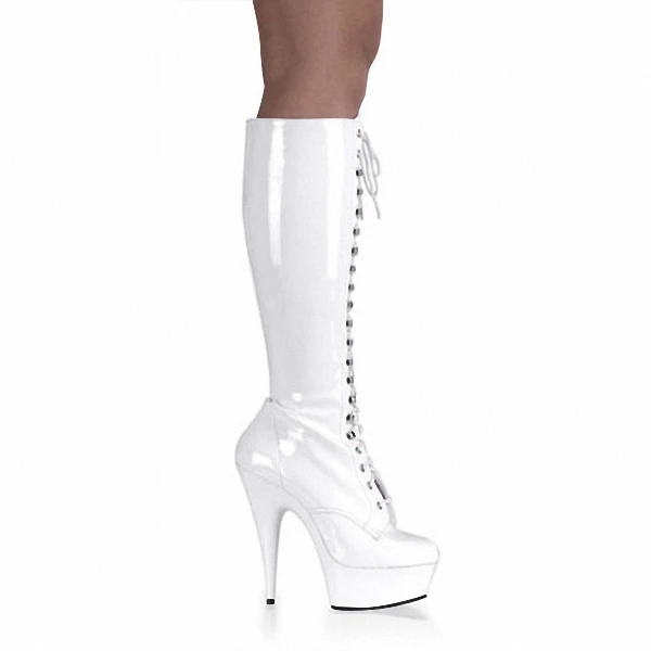 Sexy Patent leather Thin heels 15cm High heeled shoes Fahion Thigh high boots Nightclub Pole dancing Cross dressing Gothic Party
