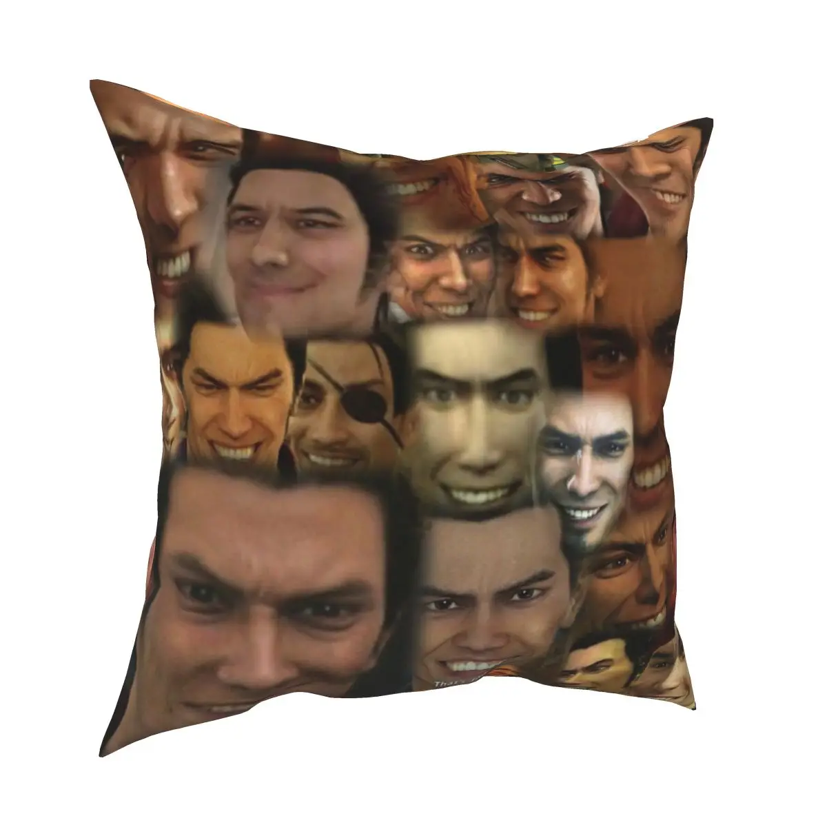 Happy Kazuma Kiryu Square Pillowcase Polyester Pattern Zip Decorative for Home Cushion Cover