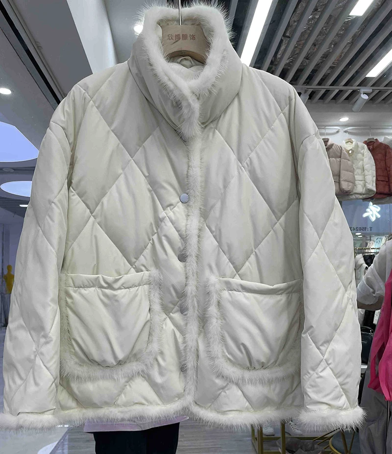 

2024 Winter Women New 90% White Duck Down Coat Short Casual Single Breasted Thick Jacket Female Parkas Windproof Outwear