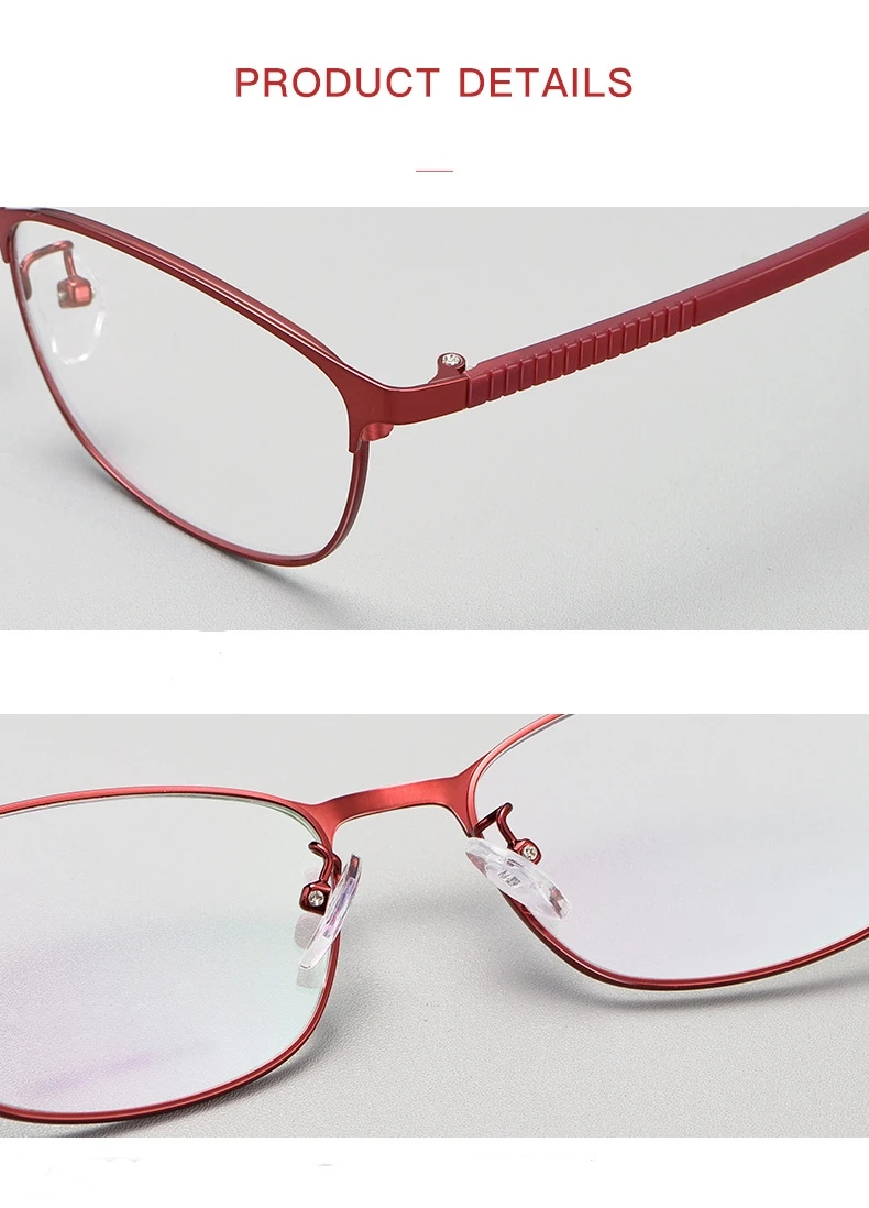 YIMARUILI Ultra Licht Mode TR90 Rot Metall Brille Rahmen Retro Runde Kleine Gesicht Optische Brillen Rahmen Frauen 3569 – Detail 9