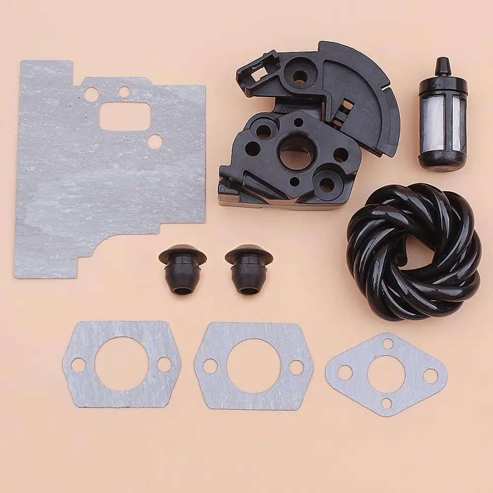 Junta de brida de carburador del colector de admisión para Stihl FS75 FS80 FS85, juego de ojal de manguera de línea de filtro de combustible, cortadora de césped