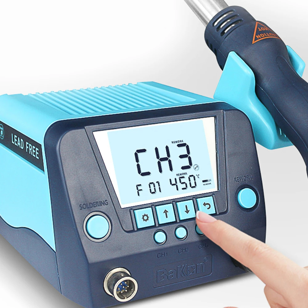 

BK881 New Design 2 In 1 LCD digital display rework station with hot air gun soldering iron