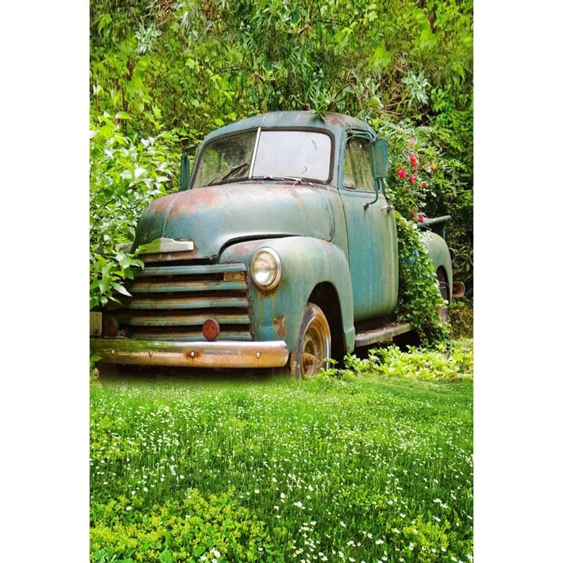 

Discarded truck photo background vinyl fotografia funds kids forest photography backdrops for photo studio accessories S-1370