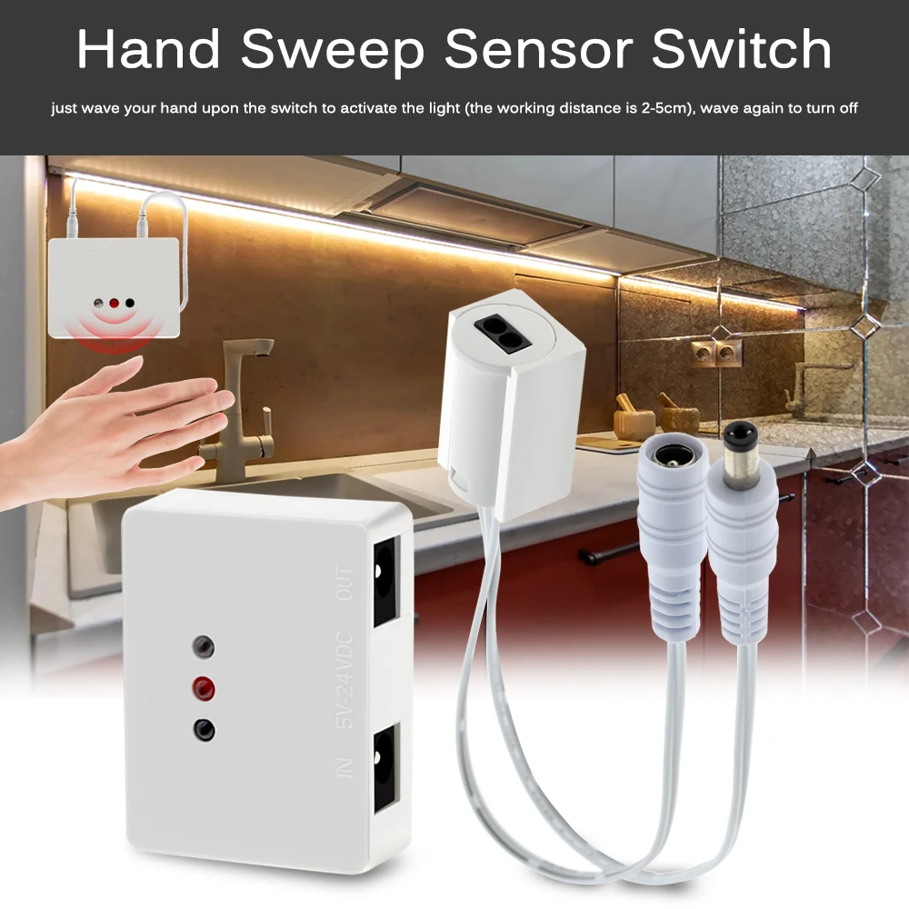 IR Hand Sweep Sensor Smart Switch DC 5-24V Hand Wave Light Motion ON / OFF Dimmer For Home Intelligent LED Strip Blubs