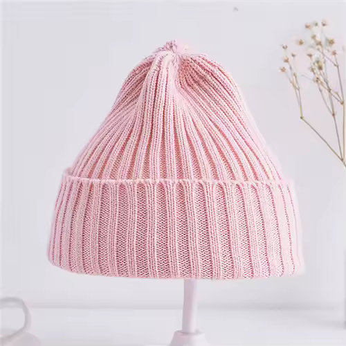 Baby Kids Ribbed Knitted Beanie Hats For Girls Boys Casual Toddlers Windproof Cap 6M-4Years Baby Photography Props Accessories - Image 8