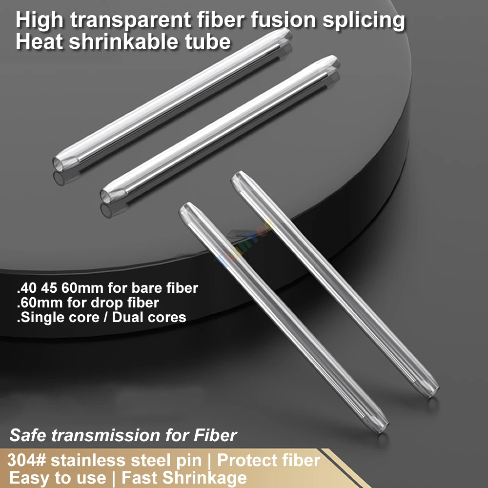 Lote de 1000 piezas de Cable de fibra desnuda, 60mm, 45mm, 40mm, protección de fusión, Mangas de empalme, Tubo termorretráctil