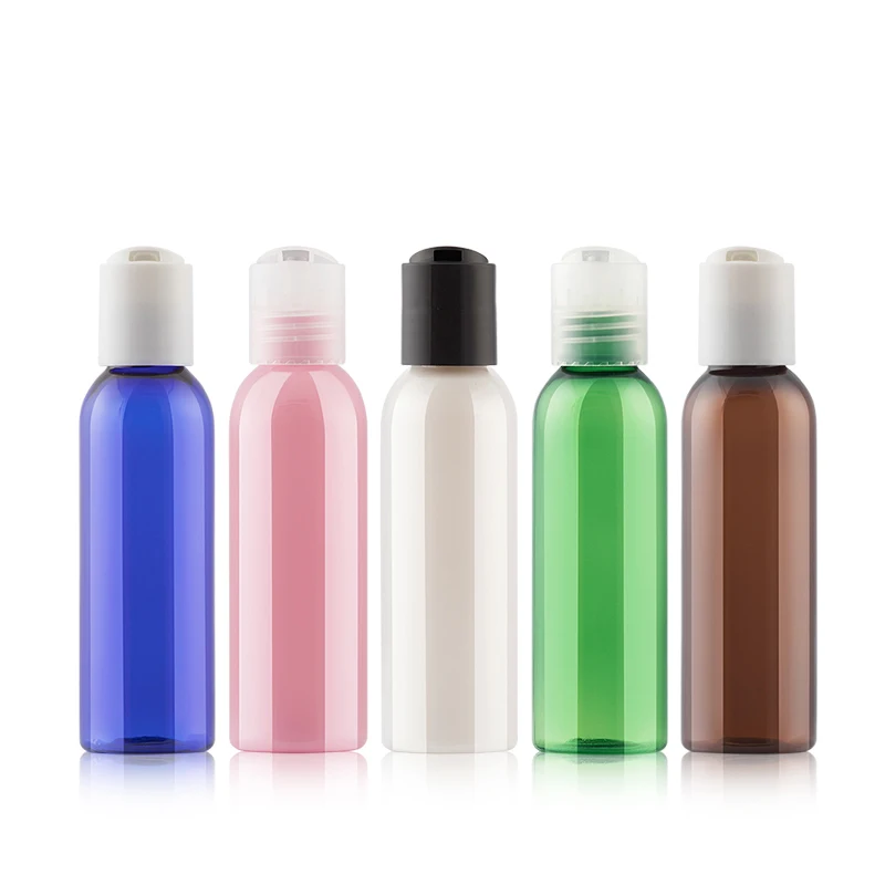 

60ml 50pcs/lot Disc top Cap Bottle Empty Plastic Bottle PET Lotion Bottle Travel Size Plastic Empty Bottles For Shampoo