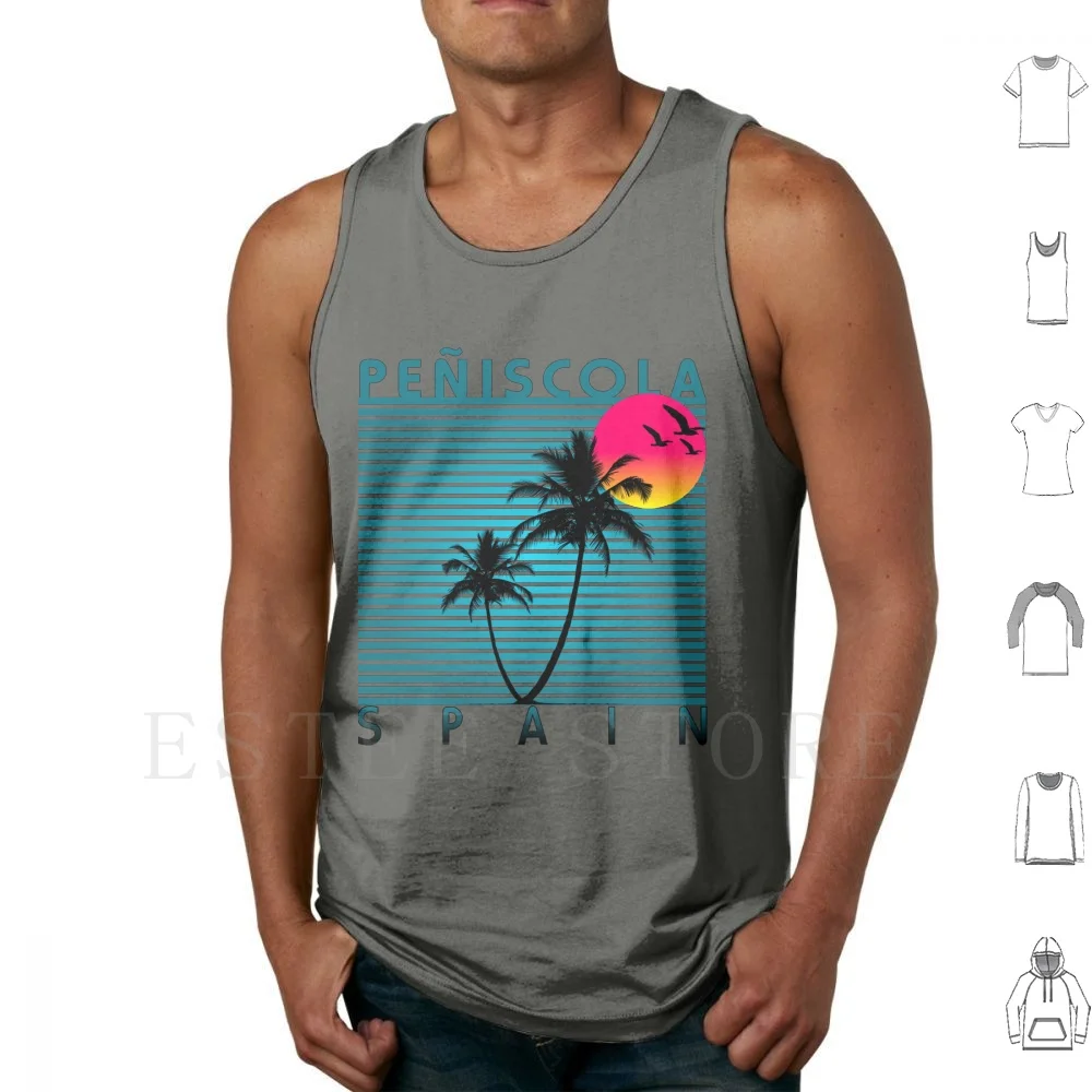 ¿Pe? Iscola España Verano Playa Sol Vacaciones Recuerdo Camiseta Camisetas sin mangas Chaleco Pe? Iscola Pe? Iscola España Castellon