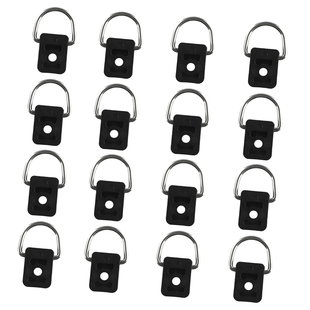 12pcs Black Canoe Kayak Boat D Ring Outfitting Sailing Fishing Kit