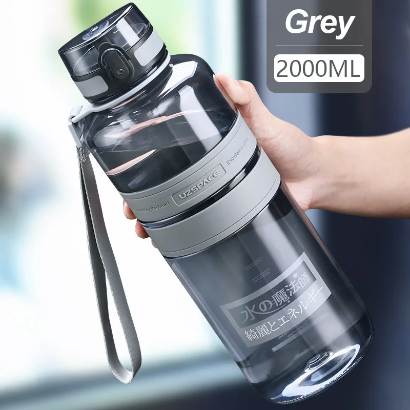 1.5/2L Sport Water Bottle Large capacity Portable leakproof Shaker Outdoor Fitness Bottle EcoFriendly Plastic Drinkware BPA Free