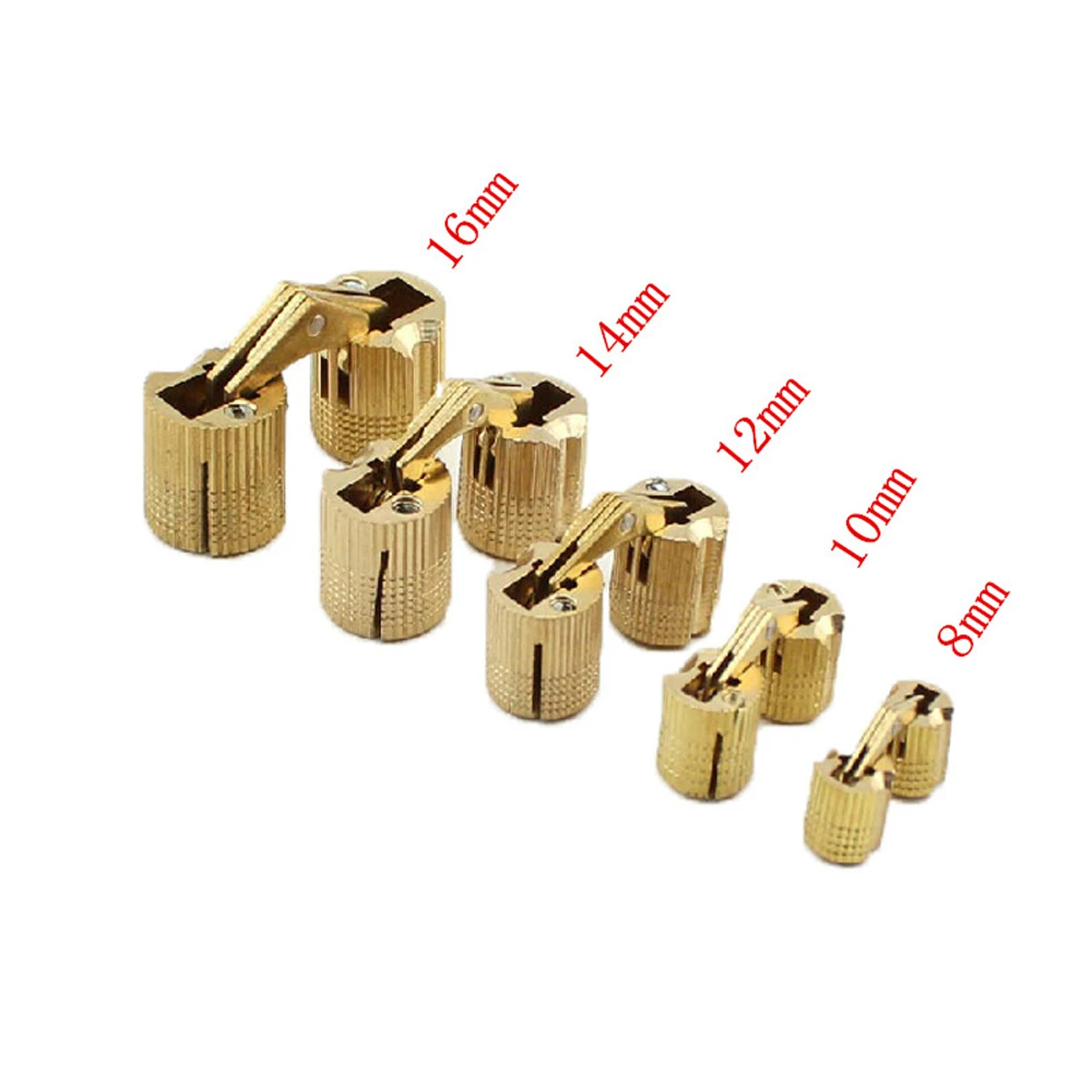 4Pcs 180 Degree Hidden Barrel Hinges Copper Hinge 10/12/14/16/18mm for Doors Table DIY Furniture Hardware