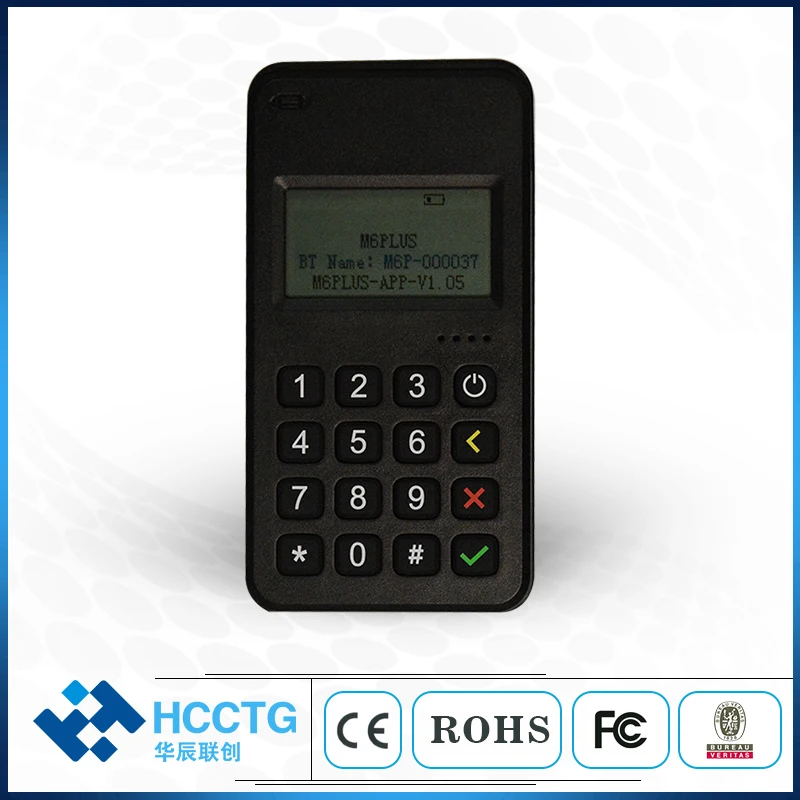 Imagem -05 - Terminal de Pagamento Móvel Pci Mais Emv Certificou bt Mpos com Teclado m6 Plus