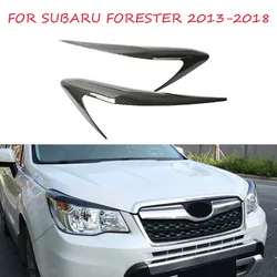 Subaru Forester 2013 için 2014 2015 2016 2017 2018 karbon Fiber farlar kapak kafa lambası kaş dış trimler çıkartmaları