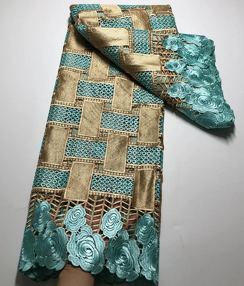 Lo último en tela de encaje suizo africano francés, guipur nigeriano suave, cordón Soluble en agua, tela de encaje con piedras para vestido de boda y fiesta