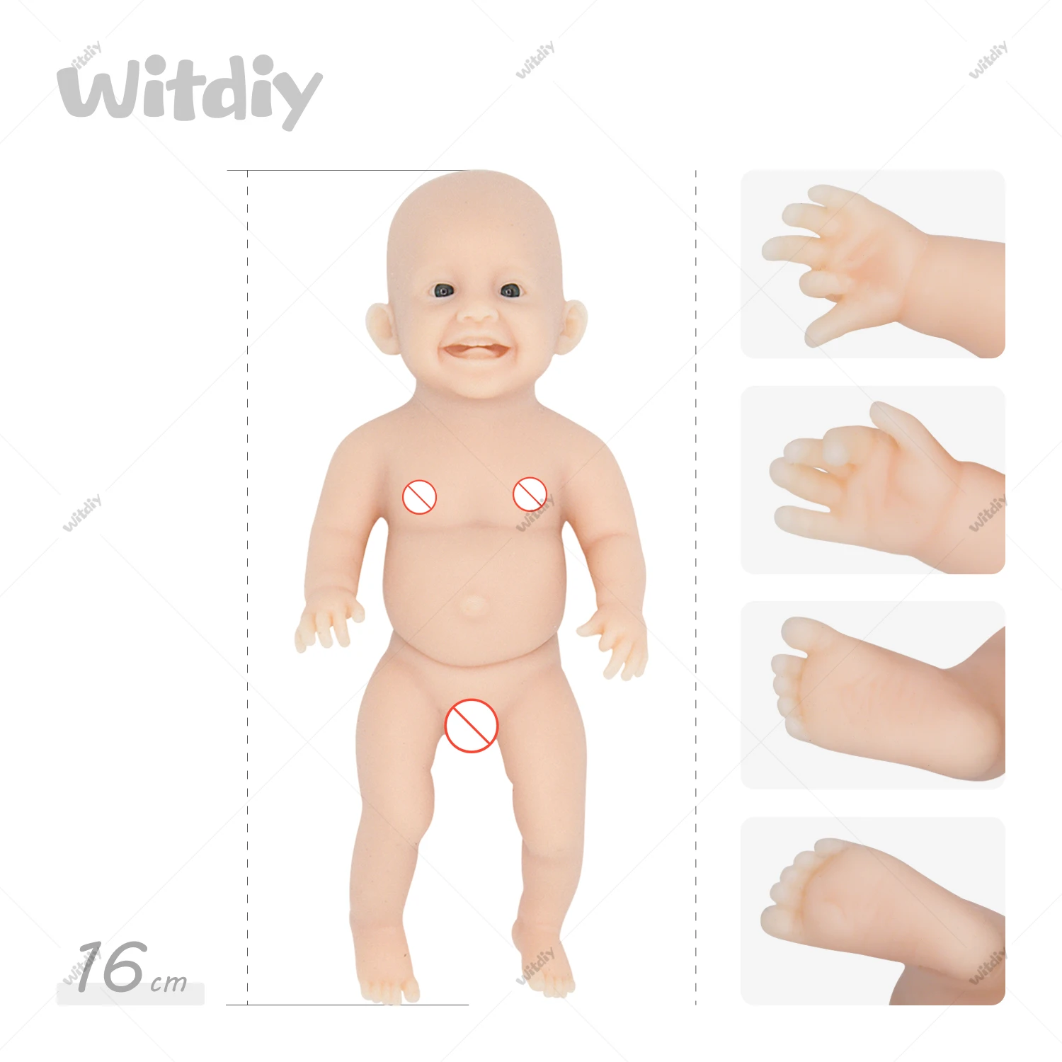 Witdiy 16 opciones 16 cm/6,3 pulgadas nueva muñeca reborn de silicona bebé sin pintar kit/dar 2 regalos