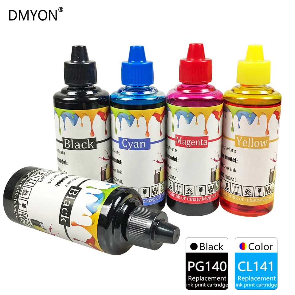 DMYON Ink Refill Kit Compatible for Canon PG140 CL141 Pixma MG2580 MG2400 MG2500 IP2880 MG3610 Printer