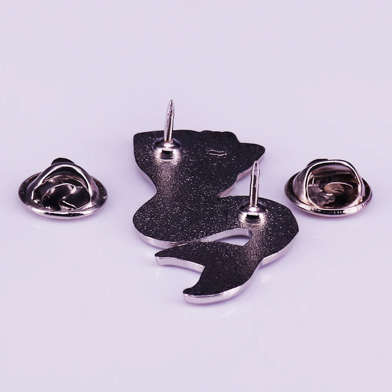 Coquettish mermaid enamel pin charm tattoo style art jewelry