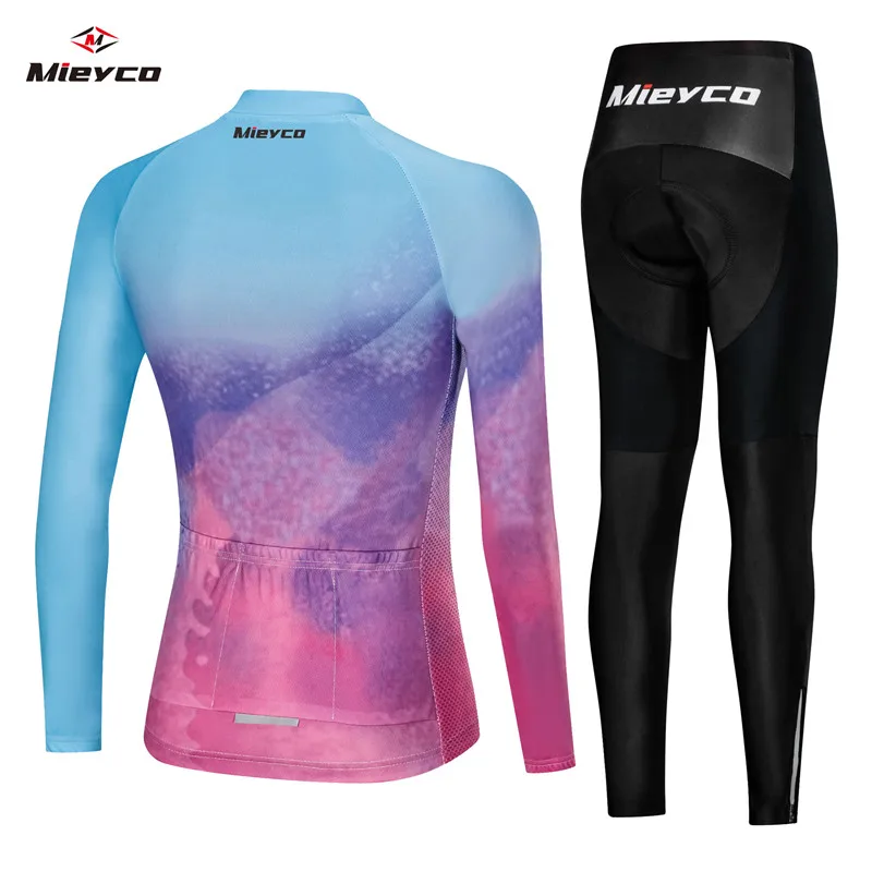 Pro Team Cycling Clothing Women Long Sleeve Bicycle Jersey Set Sport MTB Wear Quick Dry Road Bike Jersey 2023 Female Riding Suit