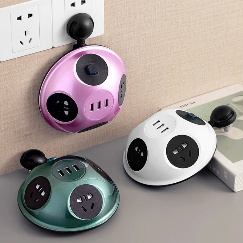 Wielofunkcyjne USB Desktop Panel gniazda Cartoon porowata wtyczka do użytku domowego z blokiem zacisk kablowy